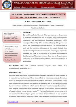 World Journal of Pharmaceutical Research Farzana Et Al