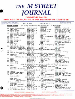 JOURNAL Published Weekly Since 1984 304 Park Avenue S 7Th Floor, New York, NY 10010 Phone (212) 473 -4668 FAX (212) 473 -4626