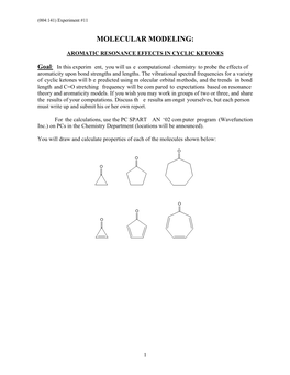 Molecular Modeling Experiment