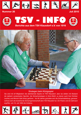 TSV - INFO Berichte Aus Dem TSV Klausdorf E.V