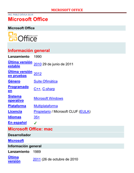 Microsoft Office Ing