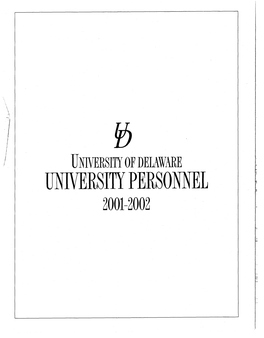 UNIVERSITY PERSONNEL [ R 2001-2002 L