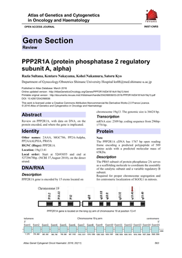 Gene Section Review