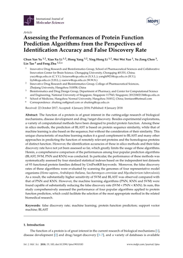 Assessing the Performances of Protein Function Prediction Algorithms from the Perspectives of Identiﬁcation Accuracy and False Discovery Rate