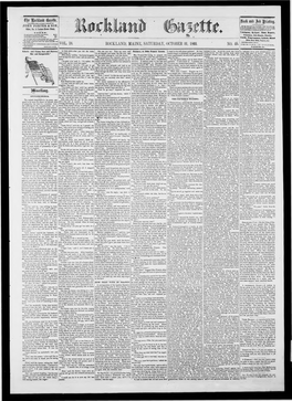 Rockland Gazette : October 31, 1863