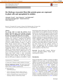 Six Medicago Truncatula Dicer-Like Protein Genes Are Expressed in Plant Cells and Upregulated in Nodules