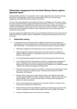 North Wessex Downs Stakeholder Engagement Report