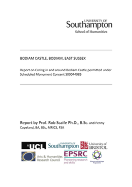 BODIAM CASTLE: STRATIGRAPHY and POLLEN ANALYSIS of the SOILS and SEDIMENTS - Prof