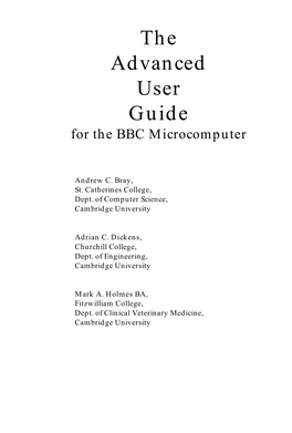 The Advanced User Guide for the BBC Microcomputer