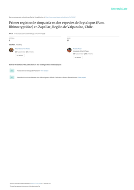 Primer Registro De Simpatría En Dos Especies De Scytalopus (Fam