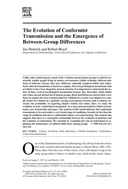 The Evolution of Conformist Transmission and The