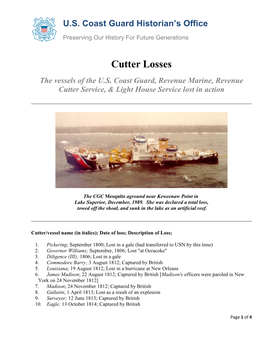 Cutter Losses the Vessels of the U.S