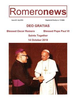 DEO GRATIAS Blessed Oscar Romero Blessed Pope Paul VI Saints Together 14 October 2018