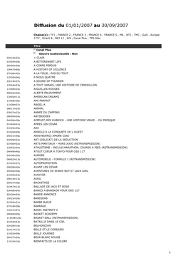 Diffusion Du 01/01/2007 Au 30/09/2007