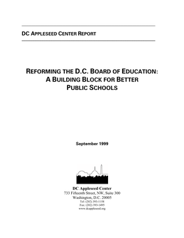 Reforming the Dc Board of Education