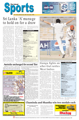 Sri Lanka ‘A’ Manage to Hold on for a Draw
