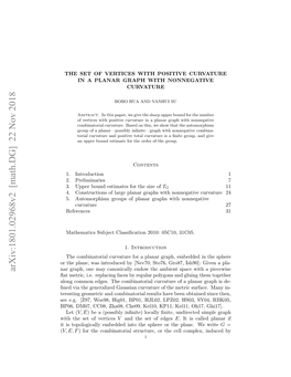 The Set of Vertices with Positive Curvature in a Planar Graph with Nonnegative Curvature