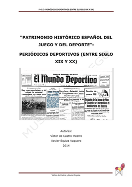 Periódicos Deportivos (Entre Siglo Xix Y Xx)