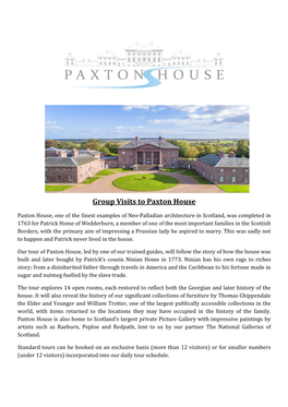 Group Visits to Paxton House