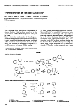 Transformation of Tobacco Alkaloids* by T