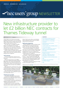 New Infrastructure Provider to Let £2 Billion NEC Contracts for Thames Tideway Tunnel