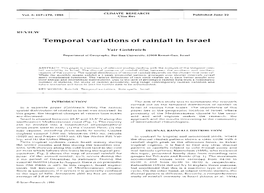 Temporal Variations of Rainfall in Israel