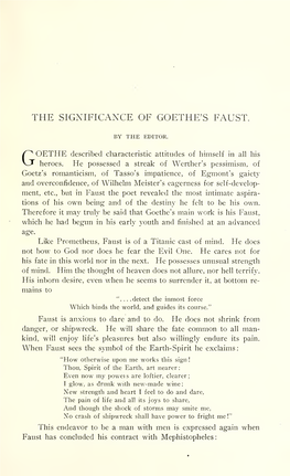 The Significance of Goethe's Faust. (Illustrated.)