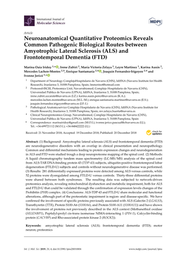 Als Common Pathogenic Biological Routes Between Amyotrophic Lateral Sclerosis (ALS) and Frontotemporal Dementia (FTD)