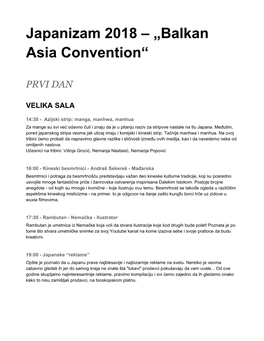 Japanizam 2018 – „Balkan Asia Convention“