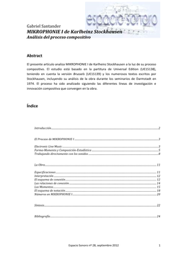 MIKROPHONIE I De Karlheinz Stockhausen Análisis Del Proceso Compositivo