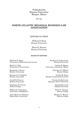 North Atlantic Regional Business Law Association