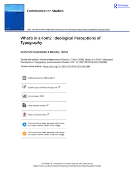 What's in a Font?: Ideological Perceptions of Typography