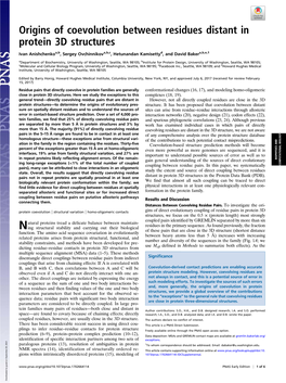 Origins of Coevolution Between Residues Distant in Protein 3D Structures