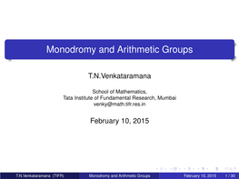 Monodromy and Arithmetic Groups