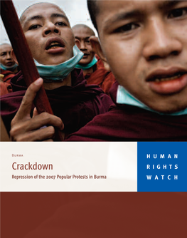 Crackdown RIGHTS Repression of the 2007 Popular Protests in Burma WATCH December 2007 Volume 19, No