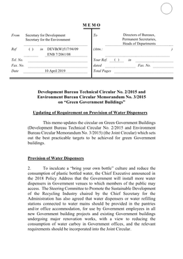 Green Government Buildings (DEVB Technical Circular (Works) No. 2/2015)