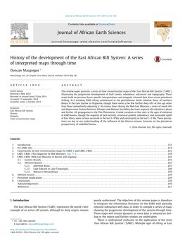 Duncan Macgregor, History of the Development of the East African Rift System