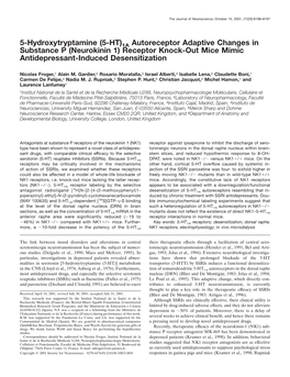 Receptor Knock-Out Mice Mimic Antidepressant-Induced Desensitization