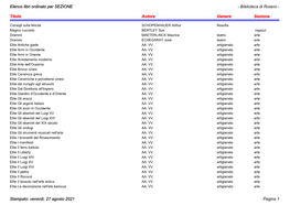 Elenco Libri Ordinato Per SEZIONE Stampato