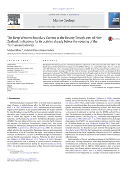 The Deep Western Boundary Current at the Bounty Trough, East of New Zealand: Indications for Its Activity Already Before the Opening of the Tasmanian Gateway