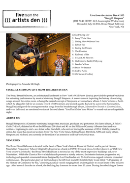 Sturgill One Sheet