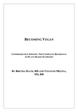 Becoming Vegan