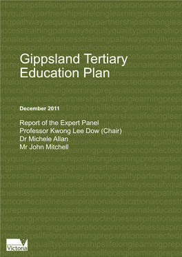 Gippsland Tertiary Education Plan: Report of the Expert Panel