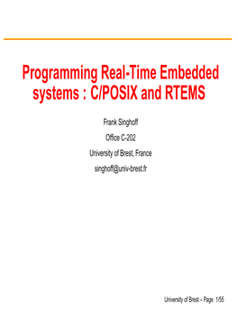 Programming Real-Time Embedded Systems : C/POSIX and RTEMS