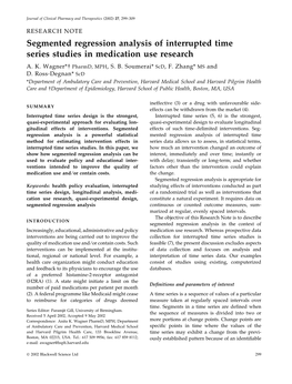 Segmented Regression Analysis of Interrupted Time Series Studies in Medication Use Research