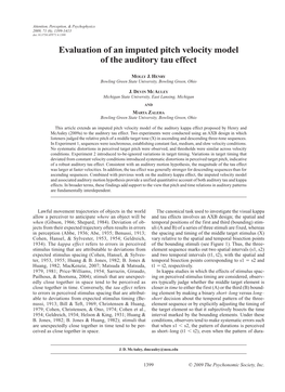 Evaluation of an Imputed Pitch Velocity Model of the Auditory Tau Effect