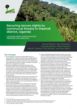 Securing Tenure Rights to Communal Forests in Masindi District, Uganda