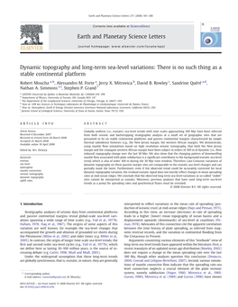 Dynamic Topography and Long-Term Sea-Level Variations: There Is No Such Thing As a Stable Continental Platform Earth and Planeta