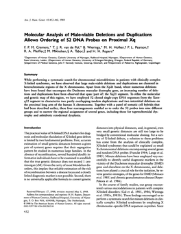 Molecular Analysis of Male-Viable Deletions and Duplications Allows Ordering of 52 DNA Probes on Proximal Xq