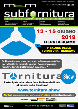 13 - 15 Giugno 2019 Fiera Bergamo